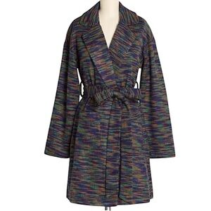 NWT ModCloth Multicolor Drinks by the Fire Sweater Coat